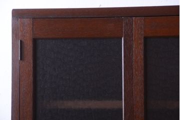 レトロ家具　昭和レトロ　レトロガラス入り!縦型アンティーク収納棚