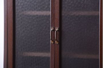 レトロ家具　昭和レトロ　レトロガラス入り!縦型アンティーク収納棚
