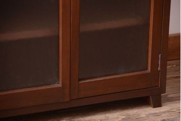 レトロ家具　昭和レトロ　レトロガラス入り!縦型アンティーク収納棚