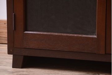 レトロ家具　昭和レトロ　レトロガラス入り!縦型アンティーク収納棚