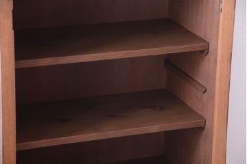 レトロ家具　昭和レトロ　レトロガラス入り!縦型アンティーク収納棚