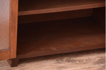 レトロ家具　昭和レトロ　レトロガラス入り!縦型アンティーク収納棚