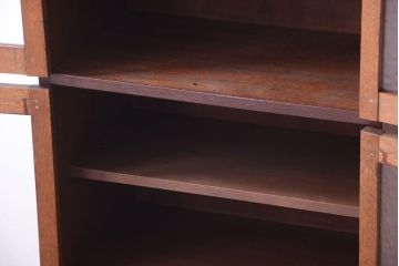 レトロ家具　昭和レトロ　レトロガラス入り!縦型アンティーク収納棚