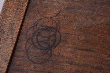 アンティーク家具　古民具・骨董　江戸元禄　極上品!欅材製車付き帳場箪笥(車箪笥)