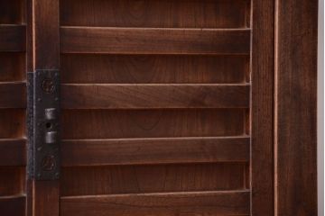 アンティーク家具　古民具・骨董　江戸元禄　極上品!欅材製車付き帳場箪笥(車箪笥)