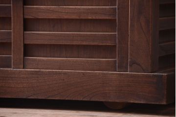 アンティーク家具　古民具・骨董　江戸元禄　極上品!欅材製車付き帳場箪笥(車箪笥)