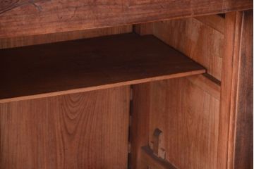 アンティーク家具　古民具・骨董　江戸元禄　極上品!欅材製車付き帳場箪笥(車箪笥)