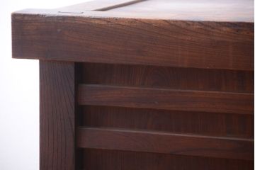 アンティーク家具　古民具・骨董　江戸元禄　極上品!欅材製車付き帳場箪笥(車箪笥)