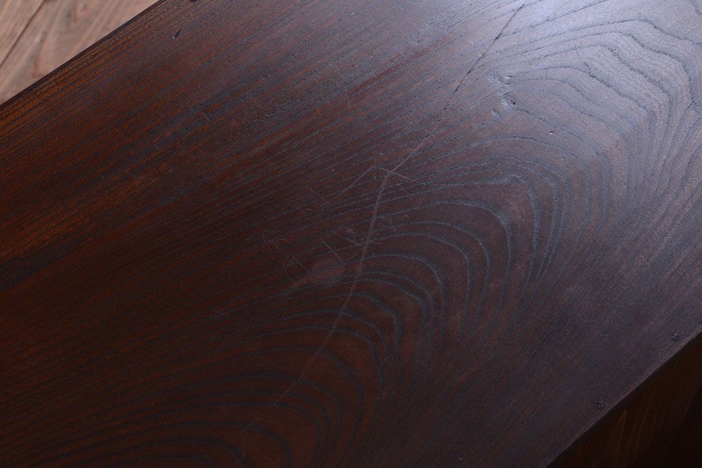 アンティーク家具　古民具・骨董　隠し付き!モダンな欅材のアンティーク帳場箪笥