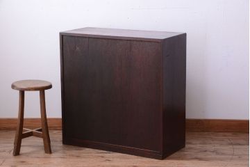 アンティーク家具　和製アンティーク　三方桜材!ネームプレート取っ手の36杯引き出し