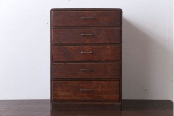 アンティーク家具　和製アンティーク　古いナラ材のシンプルな小引き出し