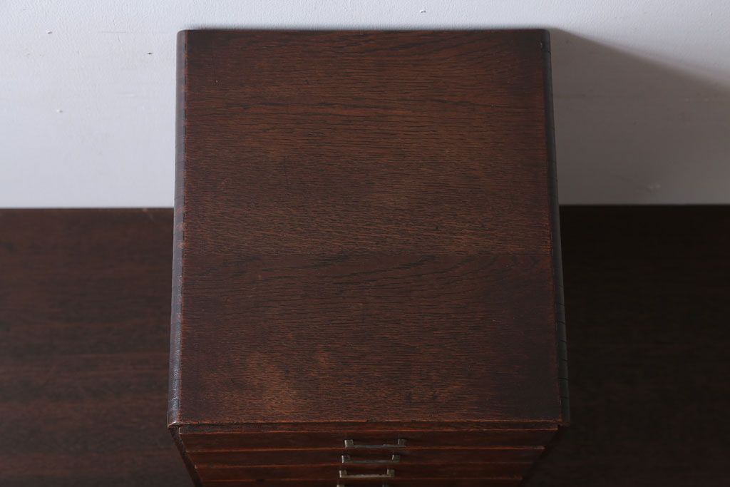 アンティーク家具　和製アンティーク　古いナラ材のシンプルな小引き出し