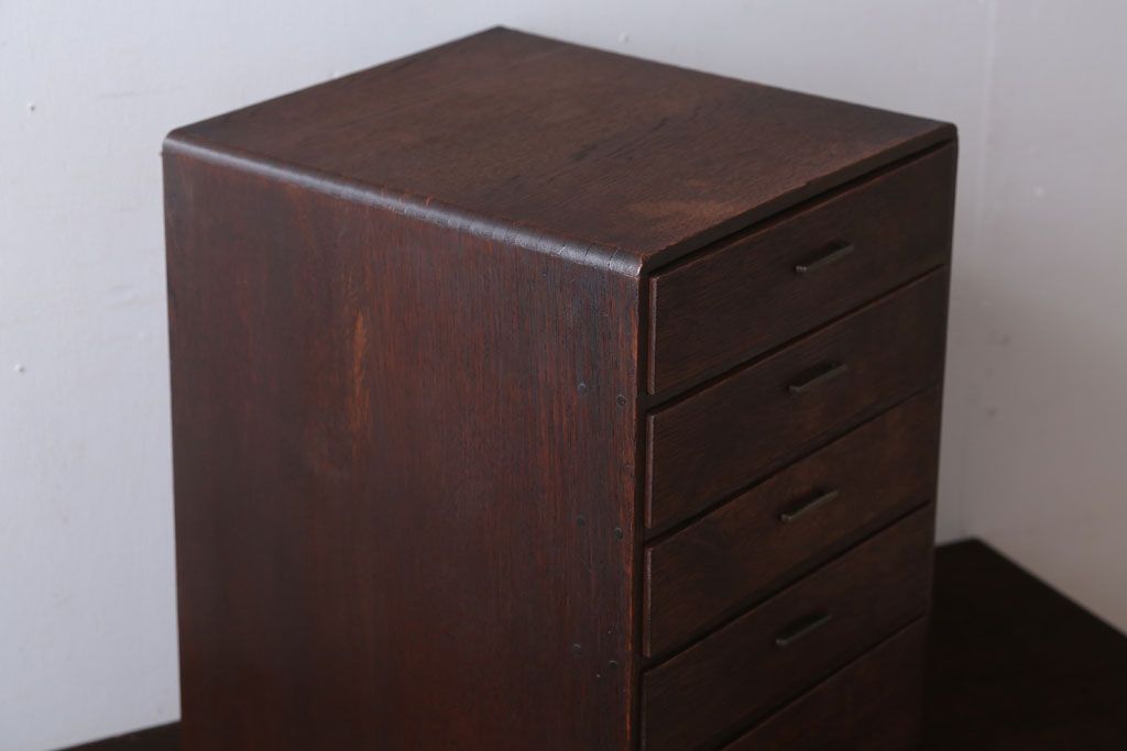 アンティーク家具　和製アンティーク　古いナラ材のシンプルな小引き出し