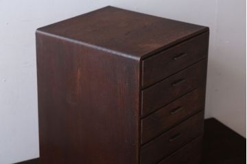 アンティーク家具　和製アンティーク　古いナラ材のシンプルな小引き出し