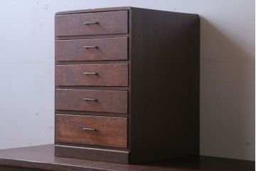 アンティーク家具　和製アンティーク　古いナラ材のシンプルな小引き出し