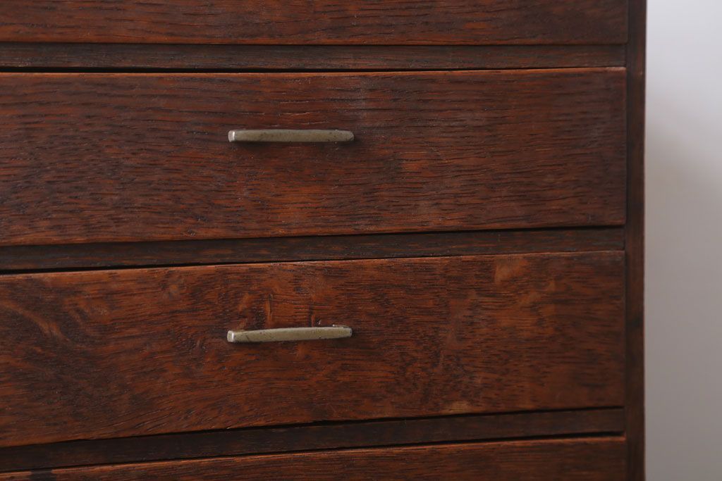 アンティーク家具　和製アンティーク　古いナラ材のシンプルな小引き出し