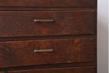 アンティーク家具　和製アンティーク　古いナラ材のシンプルな小引き出し