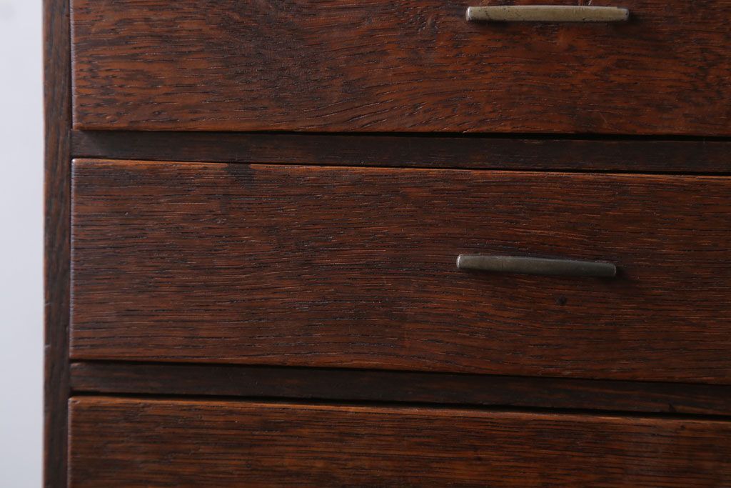 アンティーク家具　和製アンティーク　古いナラ材のシンプルな小引き出し