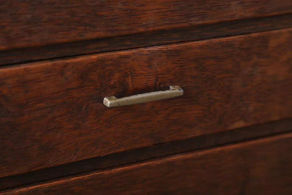 アンティーク家具　和製アンティーク　古いナラ材のシンプルな小引き出し