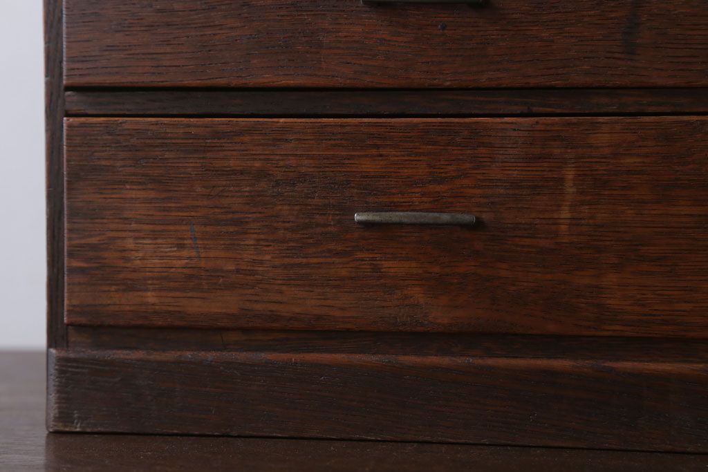 アンティーク家具　和製アンティーク　古いナラ材のシンプルな小引き出し