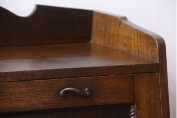 アンティーク家具　和製アンティーク　象嵌入り!古い木製の上質なライティングビューロー