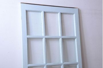 アンティーク　クリアガラス入りの背が高いおしゃれなペイント引き戸1枚(建具)