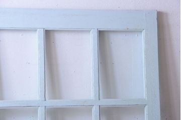 アンティーク　クリアガラス入りの背が高いおしゃれなペイント引き戸1枚(建具)