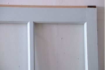 アンティーク　クリアガラス入りの背が高いおしゃれなペイント引き戸2枚セット(1)