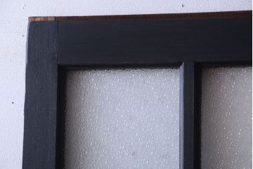 和製アンティーク　ダイヤガラス入りの背が高いモダンなペイント引き戸2枚セット(1)