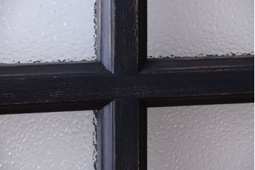 和製アンティーク　ダイヤガラス入りの背が高いモダンなペイント引き戸2枚セット(1)