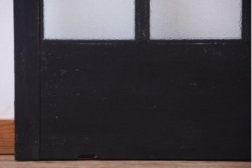 和製アンティーク　ダイヤガラス入りの背が高いモダンなペイント引き戸2枚セット(1)