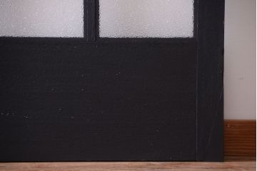 和製アンティーク　ダイヤガラス入りの背が高いモダンなペイント引き戸2枚セット(1)