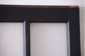 和製アンティーク　ダイヤガラス入りの背が高いモダンなペイント引き戸2枚セット(2)