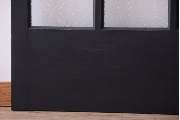 和製アンティーク　ダイヤガラス入りの背が高いモダンなペイント引き戸2枚セット(2)
