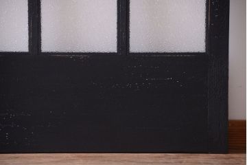 和製アンティーク　ダイヤガラス入りの背が高いモダンなペイント引き戸2枚セット(2)