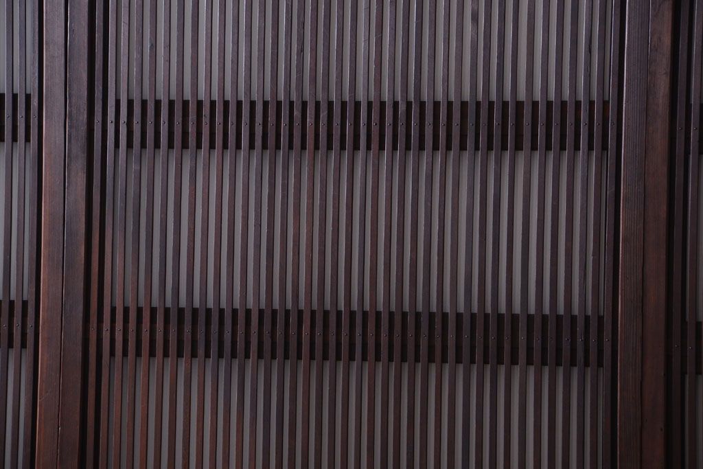 古民具・骨董　裏ガラス入り!モールガラス帯のアンティーク格子戸3枚セット