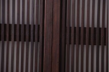 古民具・骨董　裏ガラス入り!モールガラス帯のアンティーク格子戸3枚セット