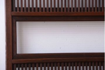 古民具・骨董　裏ガラス入り!モールガラス帯のアンティーク格子戸3枚セット