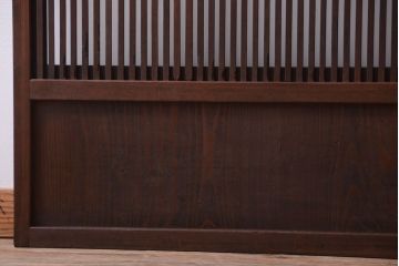 古民具・骨董　裏ガラス入り!モールガラス帯のアンティーク格子戸3枚セット