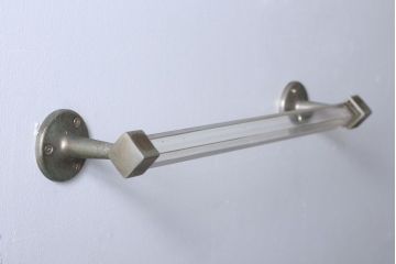 アンティーク雑貨　和製アンティーク　レトロモダンなガラスポールタオル掛け