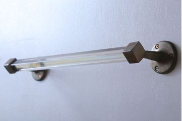 アンティーク雑貨　和製アンティーク　レトロモダンなガラスポールタオル掛け