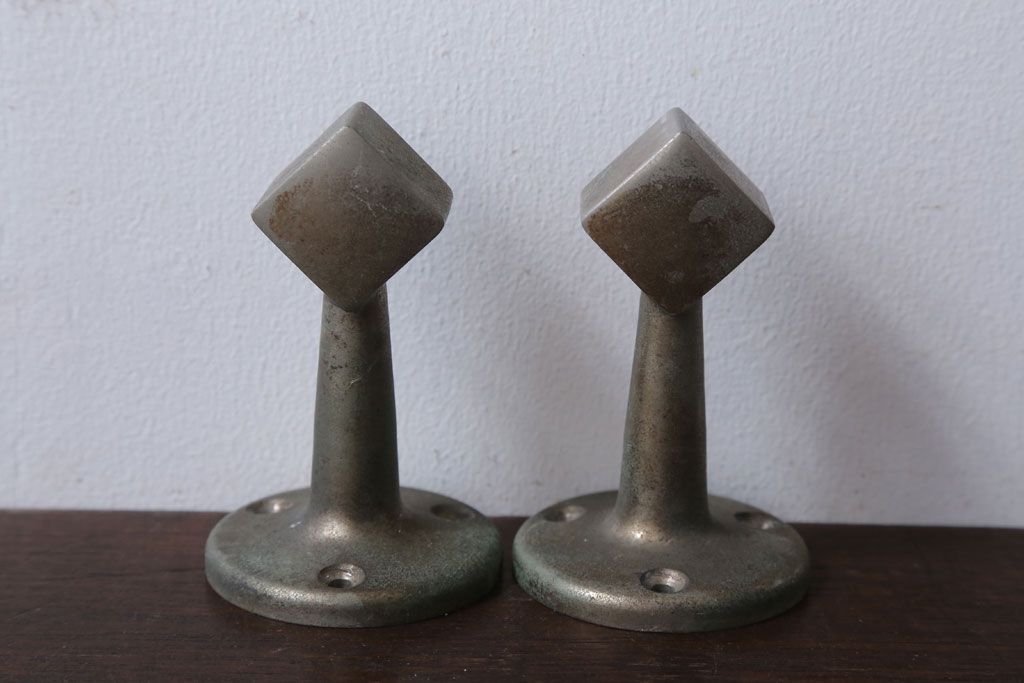 アンティーク雑貨　和製アンティーク　レトロモダンなガラスポールタオル掛け