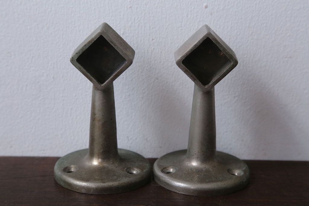 アンティーク雑貨　和製アンティーク　レトロモダンなガラスポールタオル掛け