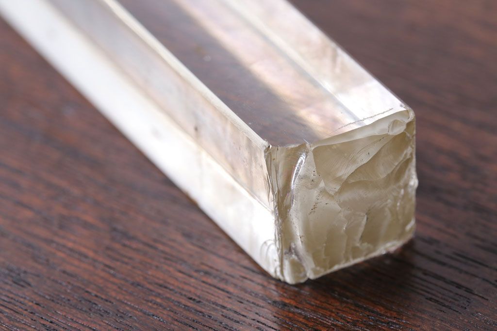 アンティーク雑貨　和製アンティーク　レトロモダンなガラスポールタオル掛け