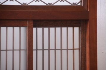古民具・骨董　組子ガラス引き戸付き!アンティークパーテーション(衝立)