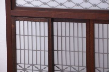 古民具・骨董　組子ガラス引き戸付き!アンティークパーテーション(衝立)