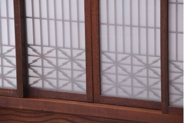 古民具・骨董　組子ガラス引き戸付き!アンティークパーテーション(衝立)
