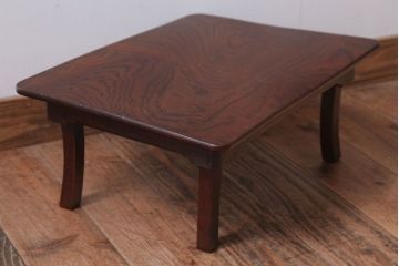 アンティーク家具　ジャンク品　総欅材!天板玉杢材のアンティークちゃぶ台