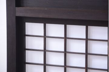 古民具・骨董　障子戸付き!大振りなアンティークの木製衝立(パーテーション)