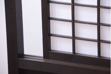 古民具・骨董　障子戸付き!大振りなアンティークの木製衝立(パーテーション)